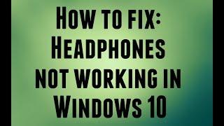 Windows 10  Fix for Front Panel Audio Jacks