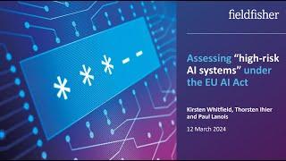 Assessing "high risk AI systems" under the EU AI Act