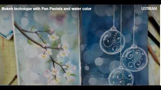 Bokeh background using Pan Pastels and Watercolour