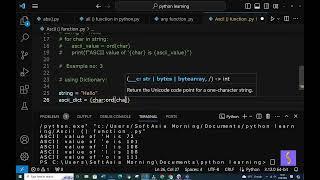 (SY)  ascii () built_in function in python