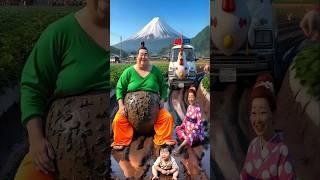 Evolution of cat:Sumo Wrestler & woman sitting on dirty road with police car #cat#cute#love#shorts