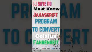 Program to convert Celsius to Fahrenheit  #shorts