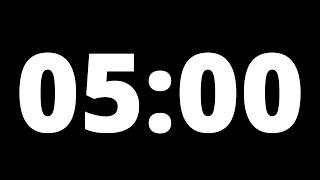 5 Minute Countdown Timer With Alarm (Black Background, No Music, No Sound)