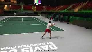 Evgeny Donskoy on fire ! (Practice - Davis Cup Finals 2019)