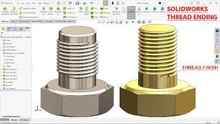 SolidWorks Thread Ending Tutorial (External and Internal Thread)