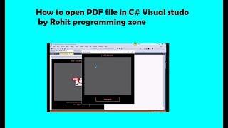 Pdf-Reader  in c# Visual studio by Rohit programming zone