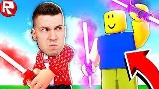 НУБ против ПРО  КТО СИЛЬНЕЕ ?  В СИМУЛЯТОР СВЕТОВОГО МЕЧА! НУБ В ROBLOX ( Saber Simulator ) 