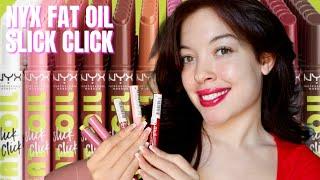 NEW NYX FAT OIL SLICK CLICK LIP BALM |  SWATCH PARTY!