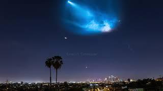 SpaceX Falcon 9 Timelapse Above Downtown Los Angeles in 4K - October 7th 2018