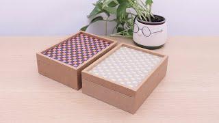 [Cardboard Crafts] DIY Box with woven paper lid