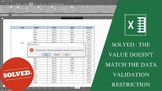 Solved : The value doesn't match The data validation Restriction