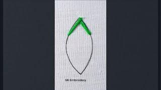 basic stitch tutorial !! unique leaf embroidery stitch for beginners #shorts