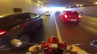 HONDA GIORNO 50CC 2T IN MOSCOW TRAFFIC