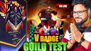 BIGGEST V BADGE GUILD TEST ON LIVE  FREE FIRE MAX #shorts #freefire #trending