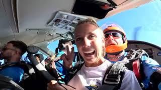 Skydiving over the Whitsunday Islands in Australia. Daughter Denise jumped out of an airplane.