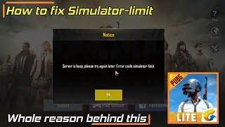 how to fix server is busy,simulator limit error in pubg mobile lite emulator