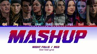 Descendants 3 - Mashup Night Falls / Red From Descendants 4 (Color Coled Lyrics)