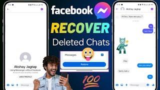 How to recover deleted Chats on Facebook messenger 2024 | Facebook ke delete chat kaise wapas laye