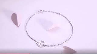 Cat And Heart Link Chain Bracelets / Браслет-цепочка с кошкой и сердцем