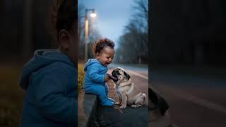 Emotional Story Puppy found a baby on road at night