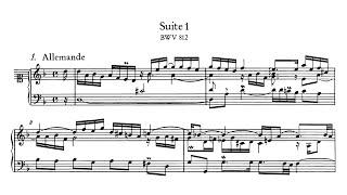 Bach - French Suite No.1 BWV 812 - Complete (with Score)