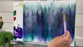 How To Paint MISTY MORNING | Acrylic Tutorial For Beginners