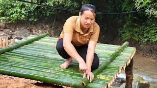 Designing a place to wash dishes and basins made of bamboo - daily life | Lý Thị Viện