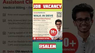 Job vacancy for Bcom BA BSc BBA in salem | work from office #jobvacancy #salemjobs #srivakarcareer