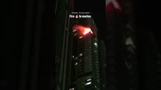 Full Fire Until morning In Marina Tiger Building. #youtuber #foryou #dubai #alarm #firefighter