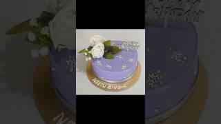 Purple colour flower birthday cake #cake #cakeseries #birthdaycake #trendingcake #cakedecorating
