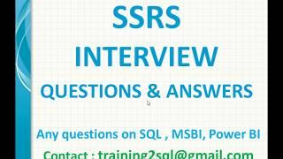 SSRS Interview Questions and Answers