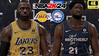 NBA 2K24 PC Realistic Mod (4K60) | Lakers vs 76ers