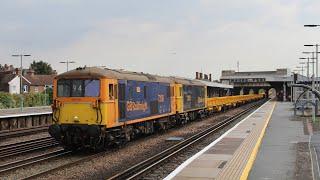GBRf Class 73s & 92032 hauling brand new Wascosa wagons - September 2022