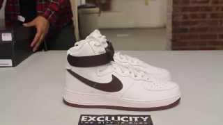 Nike Air Force 1 High Retro QS "Chocolate" Unboxing Video at Exclucity