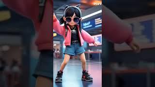 Pinky girls dance hip hop on sabway