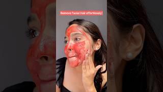 How to remove facial hair at home ‍️ #skincare #youtubeshorts #trending #beautytips #glowingskin