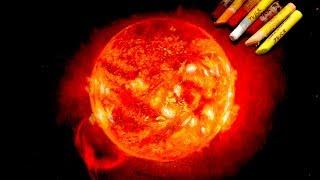 Oil pastel painting "Sun" by polka.