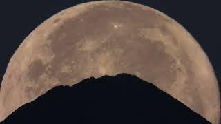 Supermoon setting behind Mt. Teide Volcano at Tenerife