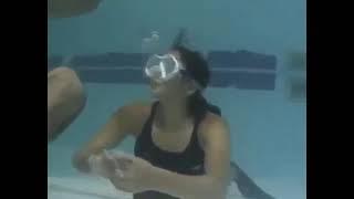 Breath Holding Girl Underwater