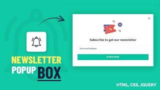 How To Create Modal Popup Box with CSS & jQuery | Newsletter Popup Box