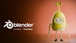 Creating Banana Man From Adventure Time in Blender 4.2 I A Step-by-Step Timelapse