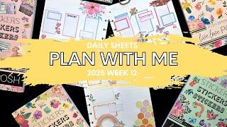 2025 DAILY SHEETS PLAN WITH ME WEEK 12