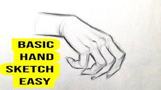 How to draw hand/Fingers for beginners |Basic Hand Sketch drawing Pose step by step tutorial pencil.