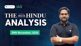 The Hindu Newspaper Analysis LIVE | 29th November | UPSC Current Affairs Today | Chethan N