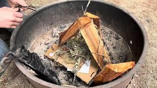 How to light a fire with a fire steel