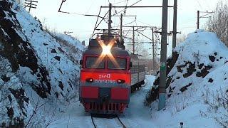 Зимний железнодорожный микс №4. Российские локомотивы / Russian locomotives (RZD)