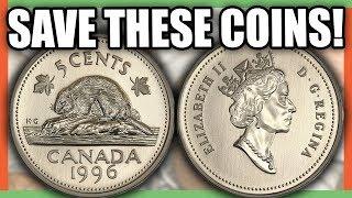 5 CANADIAN NICKELS TO SAVE - LOW MINTAGE COINS FROM CANADA