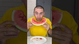 She was very surprised when she saw Him eating Watermelon with seeds