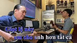 GIỌT LỆ SẦU  KARAOKE  -  Tone Nam Guitar ( Gm )