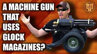 A Machine Gun that uses Glock Magazines? | The Tippman Armory 9mm Gatling Gun